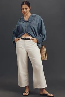 Good American Waist High-Rise Crop Palazzo Jeans