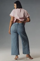 Good American Skate Soft-Tech High-Rise Crop Wide-Leg Jeans