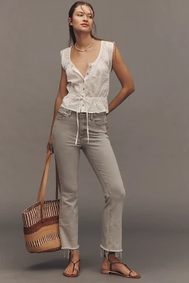 Good American Legs Soft-Tech High-Rise Crop Mini Bootcut Jeans