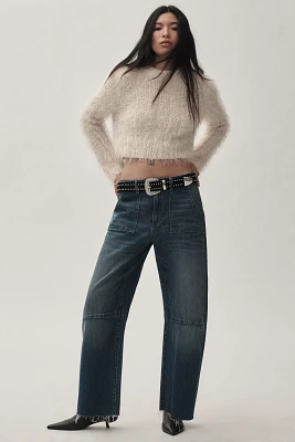 LE JEAN Utility Soft Barrel Mid-Rise Jeans