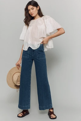 LE JEAN Utility Trouser High-Rise Wide-Leg Jeans