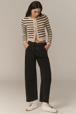 LE JEAN Utility Soft Barrel Mid-Rise Jeans
