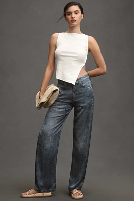 rag & bone Miramar Satin Logan Mid-Rise Wide-Leg Carpenter Jeans