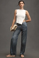 rag & bone Miramar Satin Logan Mid-Rise Wide-Leg Carpenter Jeans
