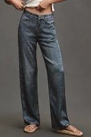 rag & bone Miramar Satin Logan Mid-Rise Wide-Leg Carpenter Jeans