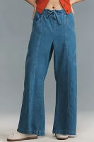 Seventy + Mochi Juno High-Rise Wide-Leg Tie-Waist Jeans