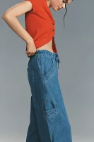 Seventy + Mochi Juno High-Rise Wide-Leg Tie-Waist Jeans