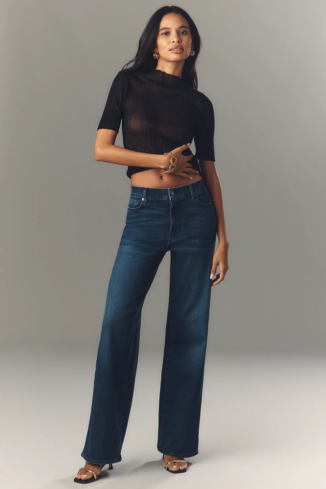 FRAME Le Slim Palazzo Long High-Rise Wide-Leg Jeans