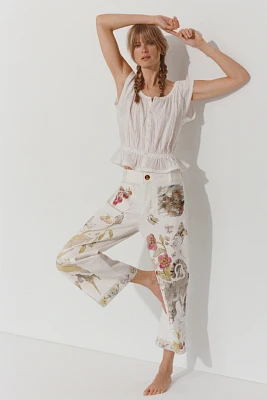 The Swan Gossip Colette Denim Crop Wide-Leg Jeans by Maeve