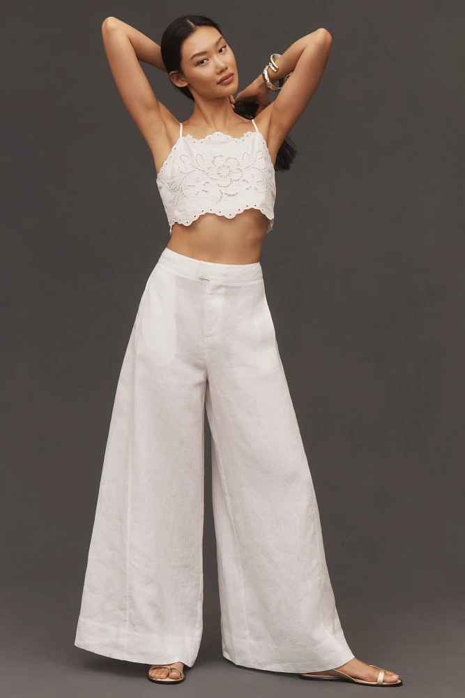 By Anthropologie Linen Palazzo Pants