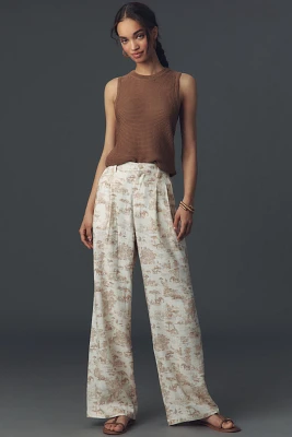 Avec Les Filles Toile Linen Blend Wide-Leg Pants