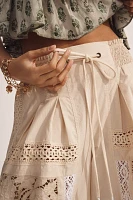 By Anthropologie Lace Ruched Crop Wide-Leg Pants