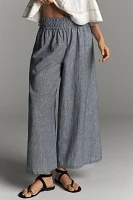 The Somerset Striped Linen Blend Pull-On Pants