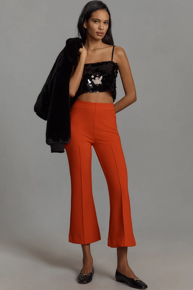 The Margot Kick-Flare Crop Pants by Maeve: Textured Edition