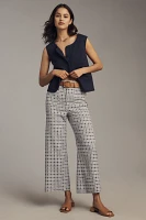 The Colette Dobby Jacquard Crop Wide-Leg Pants by Maeve