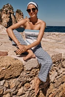 The Colette Dobby Jacquard Crop Wide-Leg Pants by Maeve
