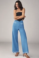 The Colette Lace Trim Full-Length Wide-Leg Pants by Maeve
