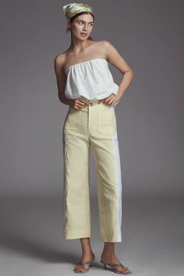The Colette Embroidered Crop Wide-Leg Pants by Maeve