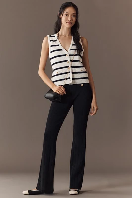 Endless Rose Shank Button Knit Flare Pants