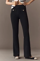 Endless Rose Shank Button Knit Flare Pants
