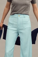 The Colette Linen Blend Crop Wide-Leg Pants by Maeve
