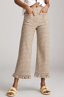 The Colette Ruffle-Hem Crop Wide-Leg Pants by Maeve