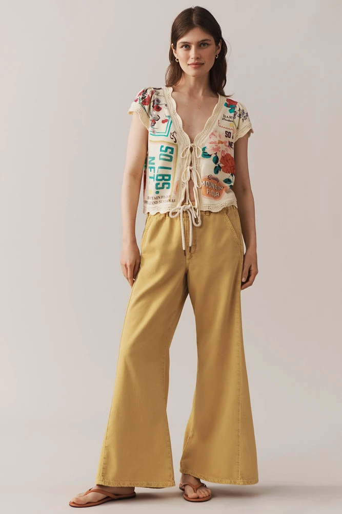 The Adi Pull-On Mid-Rise Flare Pants by Pilcro