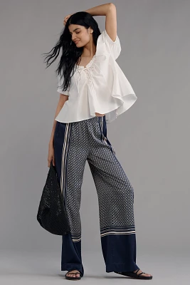 rag & bone Olivia Printed Pull-On Wide-Leg Pants