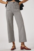 The Colette Houndstooth Crop Wide-Leg Pants by Maeve