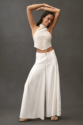 Pilcro Linen Blend Skirty Sailor Wide-Leg Pants