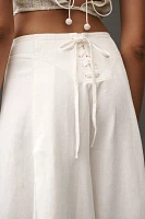 Pilcro Linen Blend Skirty Sailor Wide-Leg Pants