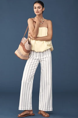 The Colette Striped Full-Length Wide-Leg Pants by Maeve