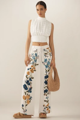By Anthropologie Printed Pull-On Pants