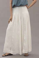 By Anthropologie Linen Blend Pleated Wide-Leg Pants
