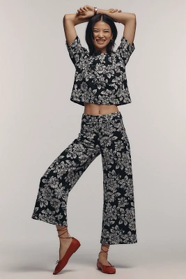 The Ettie High-Rise Crop Wide-Leg Pants by Maeve: Knit Edition