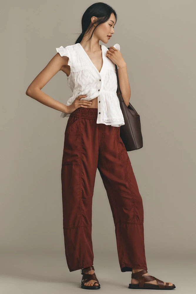 By Anthropologie Washed Slouchy Barrel Pants