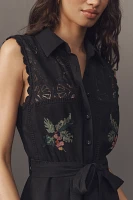 Ranna Gill Belted Crochet Jumpsuit