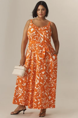 Universal Standard Plus Promenade Linen Blend Wide-Leg Jumpsuit