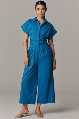 The Tobie Pleated Jumpsuit by Exquise: Double-Buckle Edition