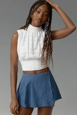 By Anthropologie Asymmetric Pleated Skort