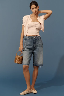 The Lonnie High-Rise Denim Bermuda Shorts