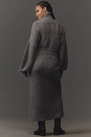 By Anthropologie Long-Sleeve Turtleneck Belted Sweater Midi Dress