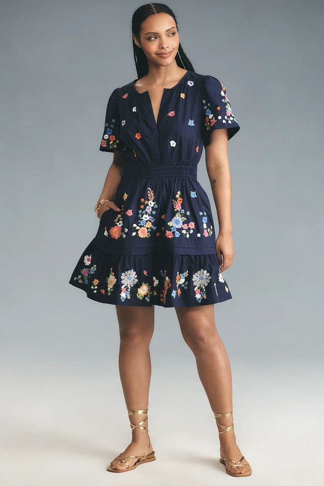 the somerset mini dress embroidered linen edition The Somerset Mini Dress: Embroidered Linen Edition