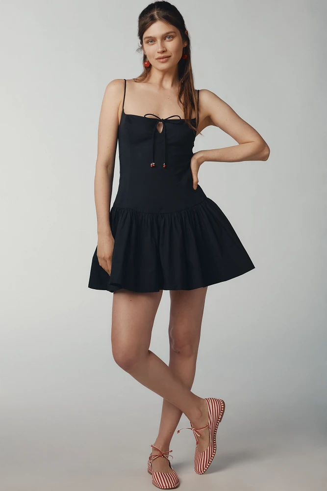 Maeve Sweetheart Drop-Waist Mini Dress