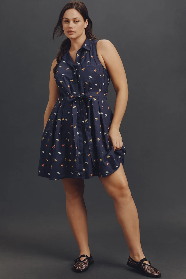 maeve sleeveless button-front a-line mini dress Maeve Sleeveless Mini Shirt Dress at MarketFair Shoppes in Princeton, NJ