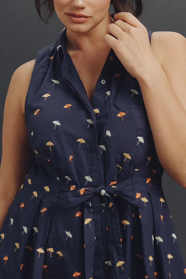 maeve sleeveless button-front a-line mini dress Maeve Sleeveless Mini Shirt Dress at MarketFair Shoppes in Princeton, NJ