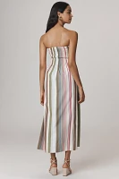 Faithfull Strapless Smocked Midi Dress