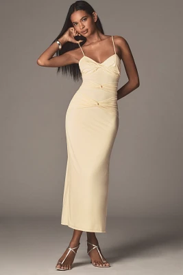 Sunday Brooklyn Twist-Front Fitted Midi Dress