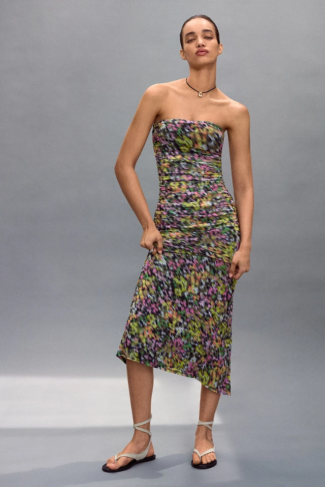 metal disc dress Silver Metallic Midi Dress
