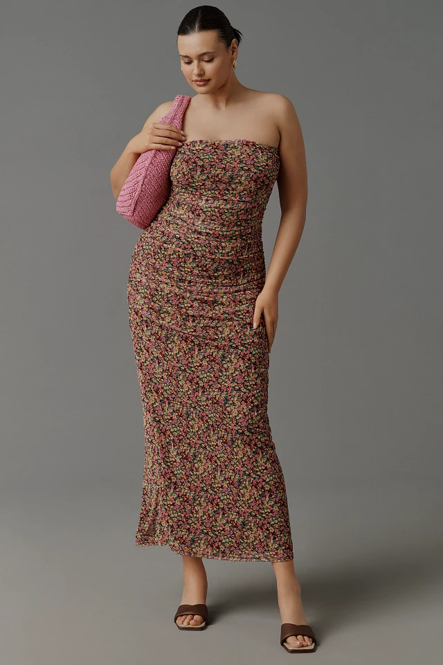 dark blue midi dress Stretchy Above-the-Knee Layering Midi Dress